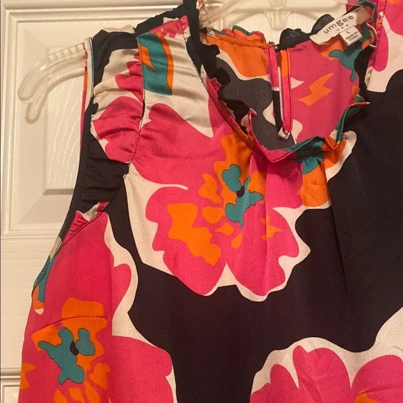 Umgee Vibrant Floral Maxi Dress - Black and Pink - Picture 3 of 5